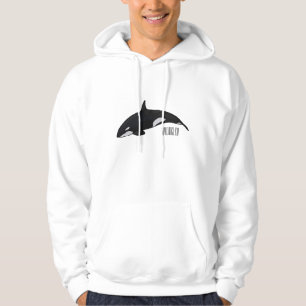 Killer whale cartoon illustration hoodie