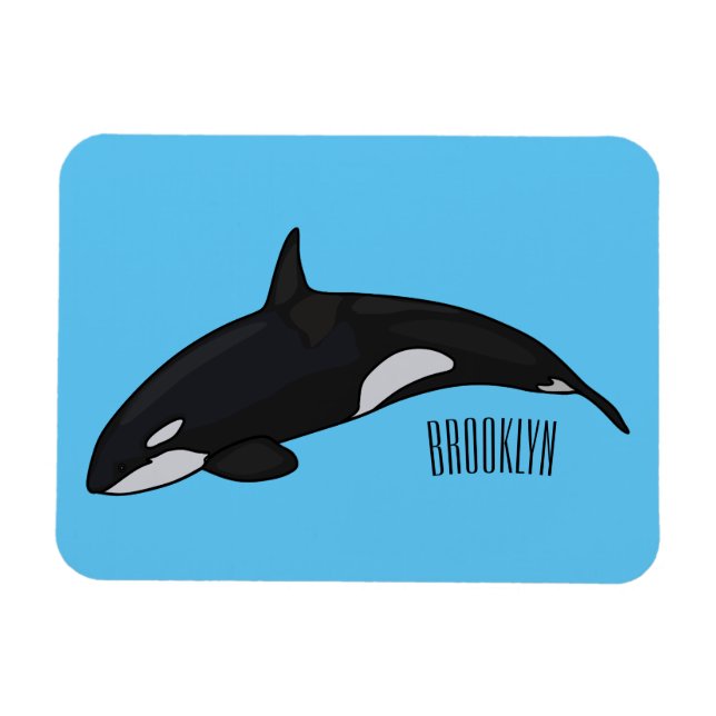 Killer whale cartoon illustration magnet (Horizontal)