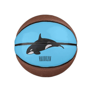 Killer whale cartoon illustration mini basketball