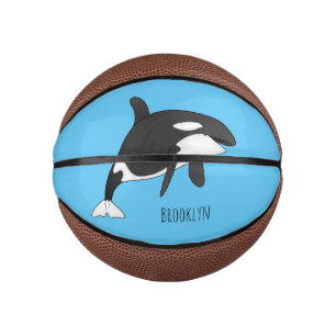Killer whale cartoon illustration mini basketball