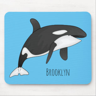 Killer whale cartoon illustration mouse mat