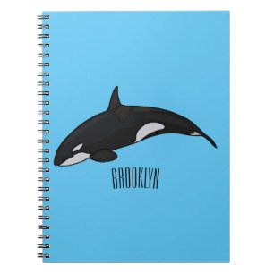 Killer whale cartoon illustration notebook