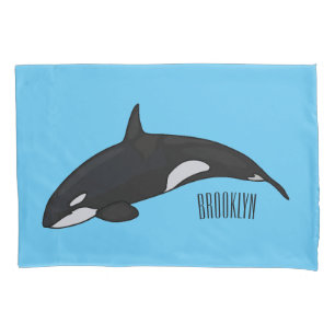 Killer whale cartoon illustration pillowcase