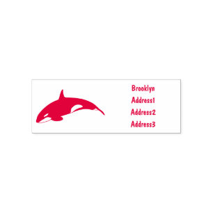 Killer whale cartoon illustration self-inking stamp