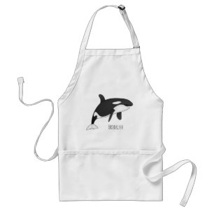 Killer whale cartoon illustration standard apron
