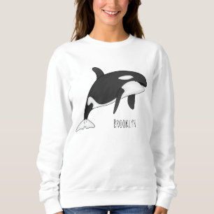 Killer whale cartoon illustration sweatshirt