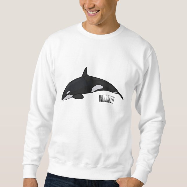 Killer whale cartoon illustration sweatshirt (Front)