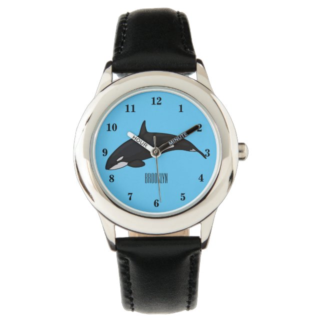 Killer whale cartoon illustration watch (Front)