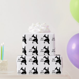 Killer Whale Design Birthday Wrapping Paper