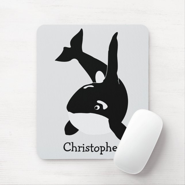 Killer Whale Design Mouse Mat (With Mouse)