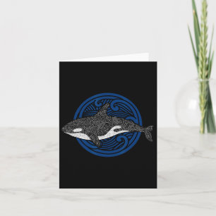 Killer Whale Design Ocean Waves Men Boys Kids Orca Card