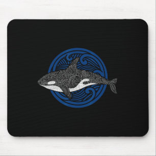 Killer Whale Design Ocean Waves Men Boys Kids Orca Mouse Mat