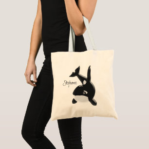Killer Whale Design Personalised Tote Bag