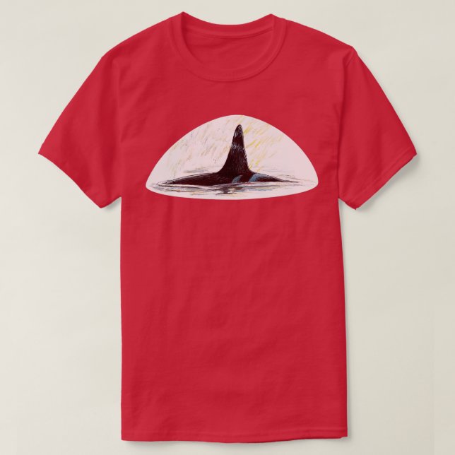 Killer Whale Dorsal Fin Scribble T-Shirt (Design Front)