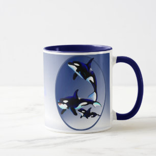 Killer Whale Family Oval_Mugs Mug