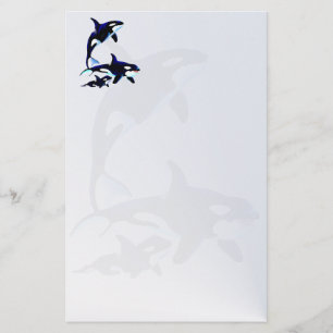 Killer Whale Family stationery2_vertical.v2. Stationery