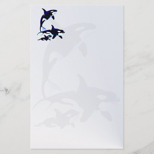 Killer Whale Family stationery2_vertical.v2. Stationery (Front)