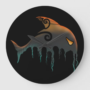 killer whale Halloween Large Clock