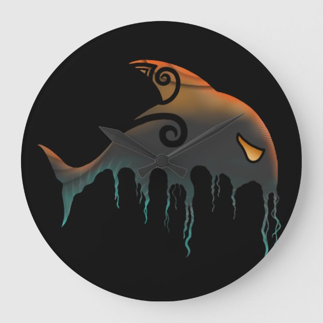 killer whale Halloween Large Clock (Front)