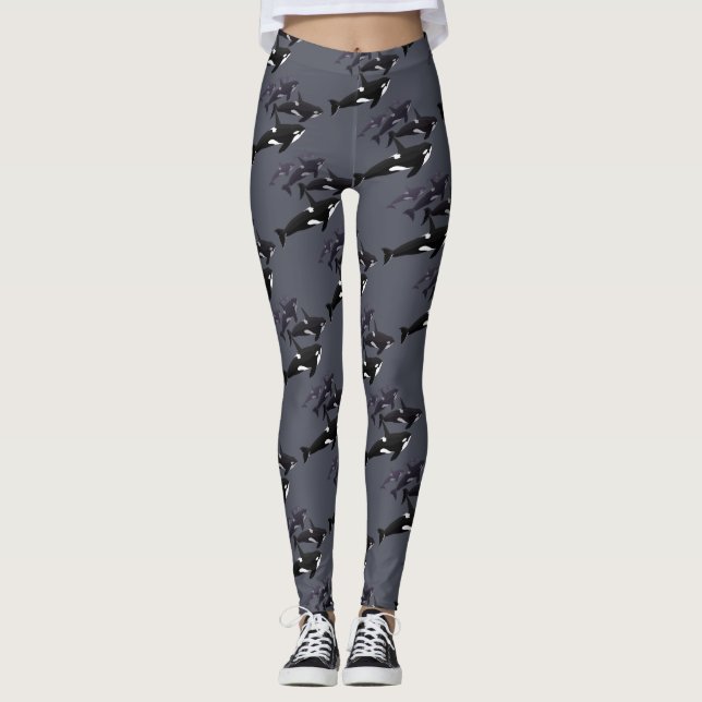 Killer Whale Leggings Orca Whale Leggings (Front)