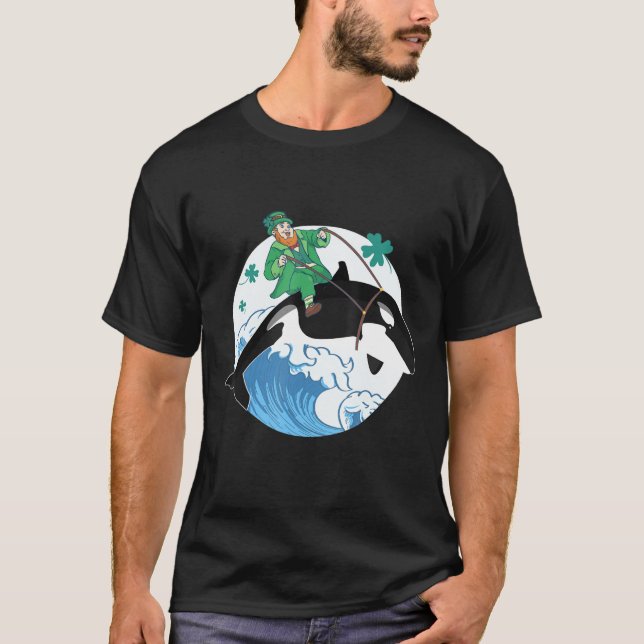 Killer Whale Ocean Orca Lover Funny St Patrick Day T-Shirt (Front)