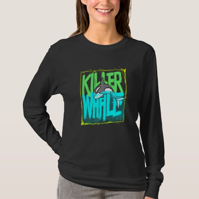 Killer Whale Ocean Orcas Swea T-Shirt (Front)