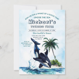 Killer Whale of a Good Time Ocean Sea Birthday Invitation