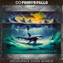 Killer Whale (Orca) in underwater icy world