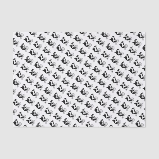 Killer Whale Orca on Bike Tissue Paper (Front)