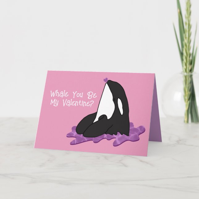 Killer whale orca valentines day thank you card (Front)