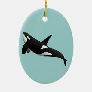 Killer Whale, Orcinus Orca Ceramic Tree Decoration