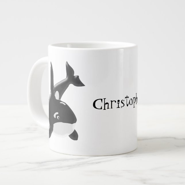 Killer Whale Personalised Large Coffee Mug (Front Left)