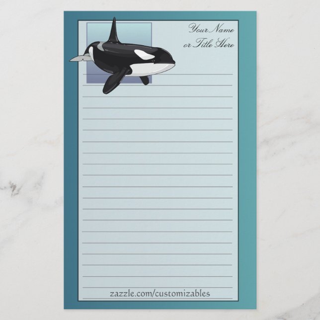 Killer Whale Stationery (Front)