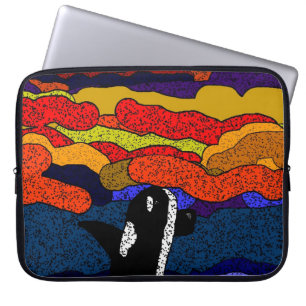 Killer whale sunset magic laptop sleeve