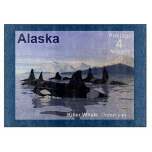 Killer Whales - Alaska Postage Cutting Board