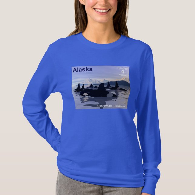 Killer Whales - Alaska Postage T-Shirt (Front)