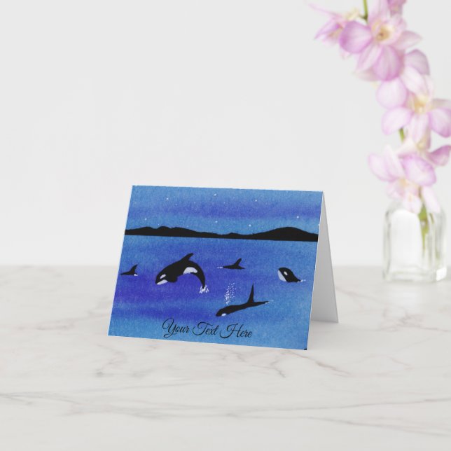 Killer Whales Card (Orchid)