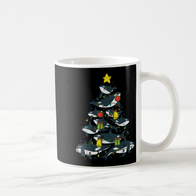 Killer Whales Christmas Tree Xmas Orca Women Men B Coffee Mug (Right)