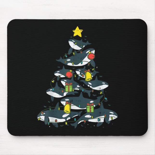 Killer Whales Christmas Tree Xmas Orca Women Men B Mouse Mat (Front)