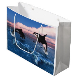 Killer Whales In The Arctic Ocean Large Gift Bag