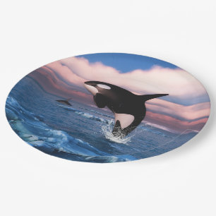Killer Whales In The Arctic Ocean Paper Plate