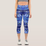 Killer Whales on Blue Full Moon Capri Leggings<br><div class="desc">Killer Whales on Full Moon Blue Capri Leggings</div>