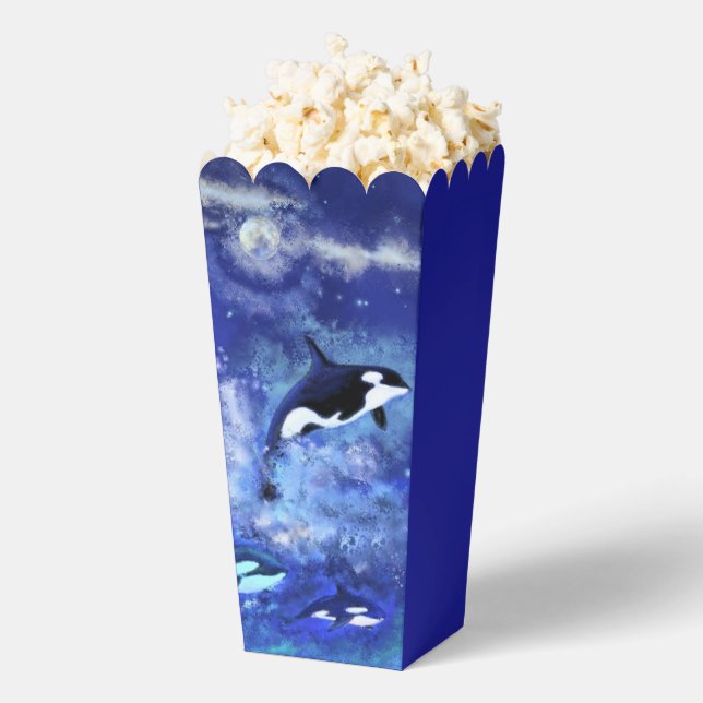 Killer Whales on Full Moon Popcorn Box (Popped)