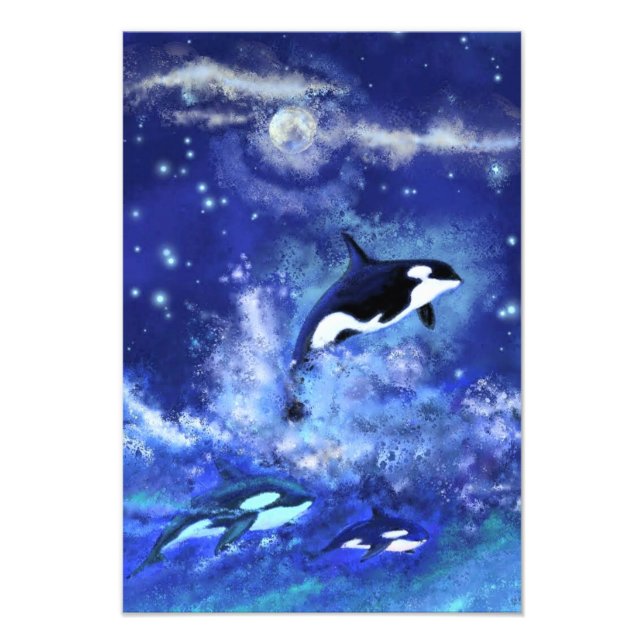 Killer Whales Poster Blue Full Moon (Front)