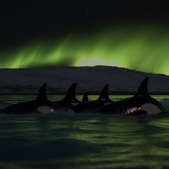 Killer Whales Under the Aurora - Orca Jigsaw Puzzle (Creator Uploaded)
