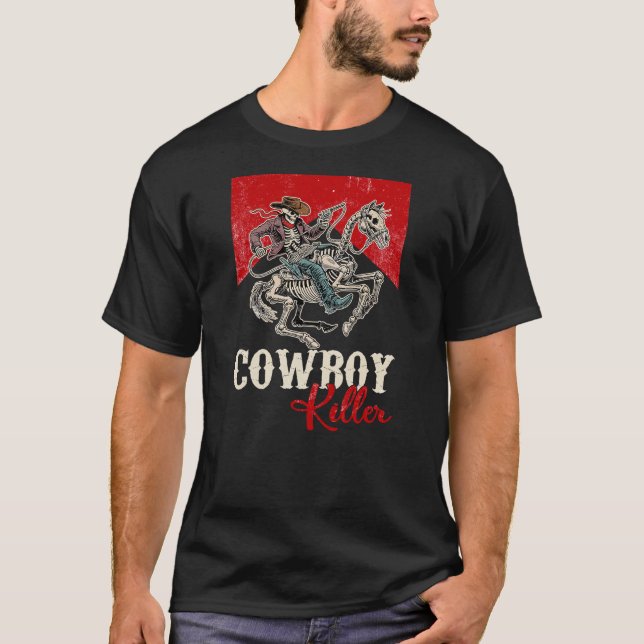 Killers Graphic Cowboy Riding Horse Western Desert T-Shirt (Front)