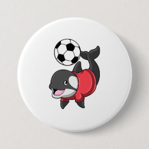 Killerwhale as Soccer player with Soccer 7.5 Cm Round Badge
