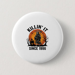 Killing It Since 1996 Vintage Halloween Reaper Des 6 Cm Round Badge