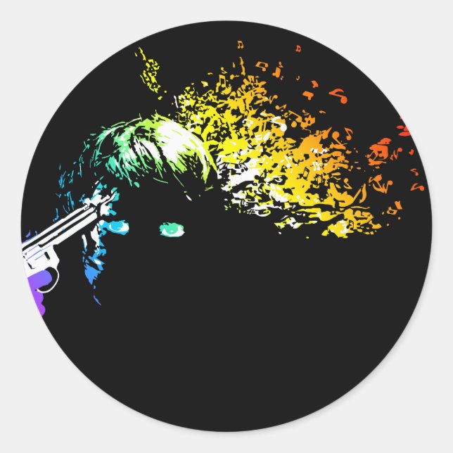 killing me softly classic round sticker (Front)