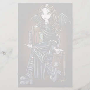"Killing Time" Gothic School Girl Fairy Stationery